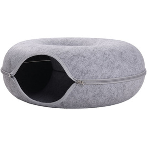 Round Felt Cat Tunnel Bed