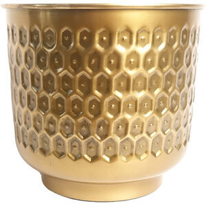 Gold Honeycomb Metal Planter by Leaf