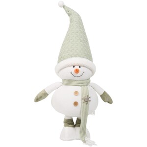 Extendable Cosy Sage Snowman Standing Decoration