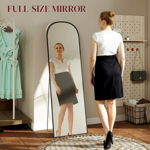 Black / 60cm HOMCOM Full Length Mirror w Aluminium Frame shot 9787369