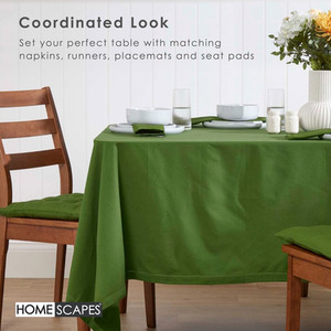 Olive Plain Cotton Round Tablecloth shot 9903981