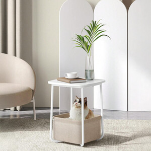 VASAGLE Side Table with Fabric Basket