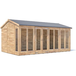 16x10ft Dunster House Wooden Summerhouse Apex Roof Modular Design