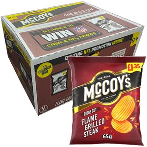 McCoys Flame Grilled Steak Crisps Ridge Cut Pack of 20x65g