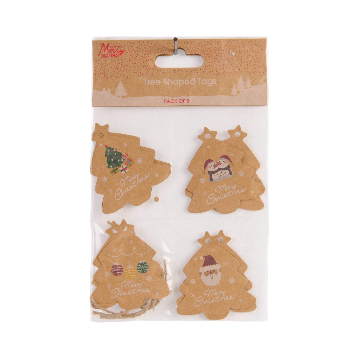 Pack of 8 Tree Shaped Tags