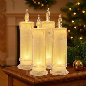 4 Set of LED Flameless Pillar Candles