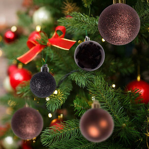 100 Brown and Black Christmas Ornament Balls