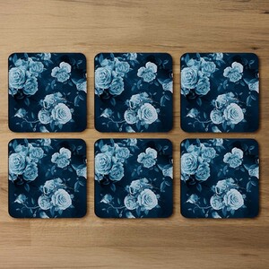 Winter Blue Roses Coaster
