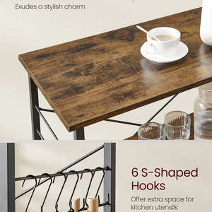 Kitchen Shelf on Wheels, Serving Trolley with 3 Shelves