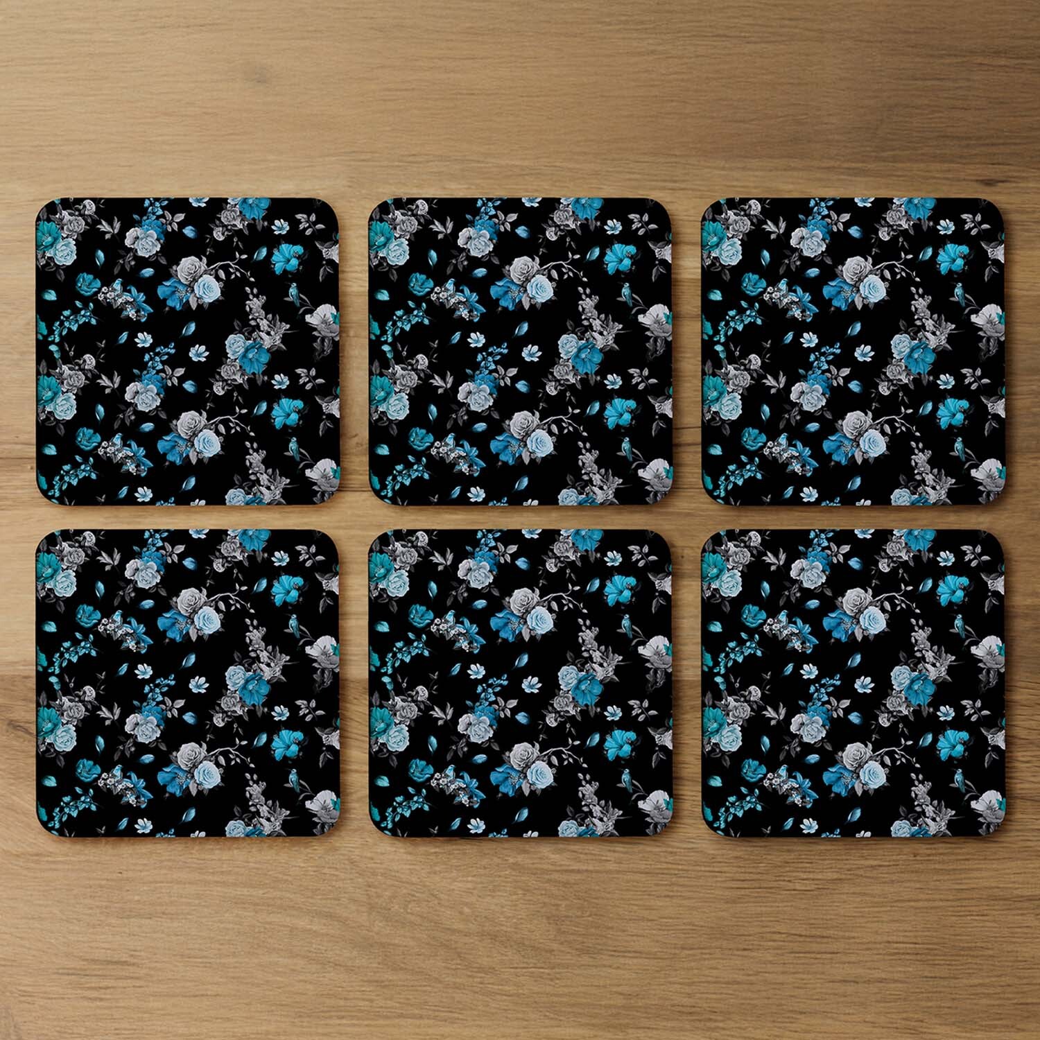 Blue Roses Coaster - Blue
