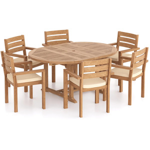 St.Ives Teak Garden Dining Table and 6 Seat Chair Set
