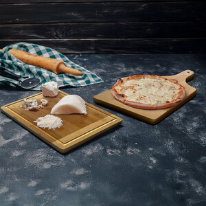 Bamboo Chopping Board and Paddle Pizza Board Large