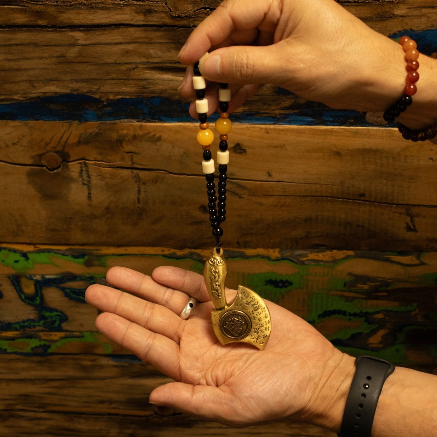 Feng Shui Hanging Axe for Wealth Prosperity Protection - Gold