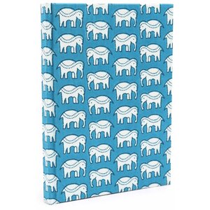 Cotton Bound Notebook Teal Elephants