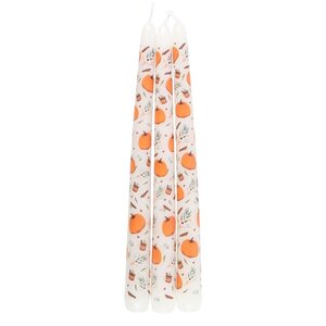 Set of 3 Pumpkin Taper Candles for Autumn Cozy Decor