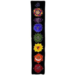 Chakra Drop Banner - Midnight Batik Wall Art from Bali, 183x35cm