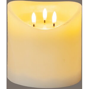 Luxe Collection 6x6 Cream Natural Glow Melted LED Candle
