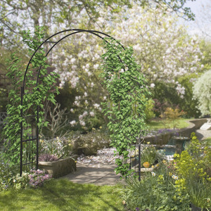 Outsunny 223cm Garden Arch Trellis, Outdoor Wedding Arbor for Roses