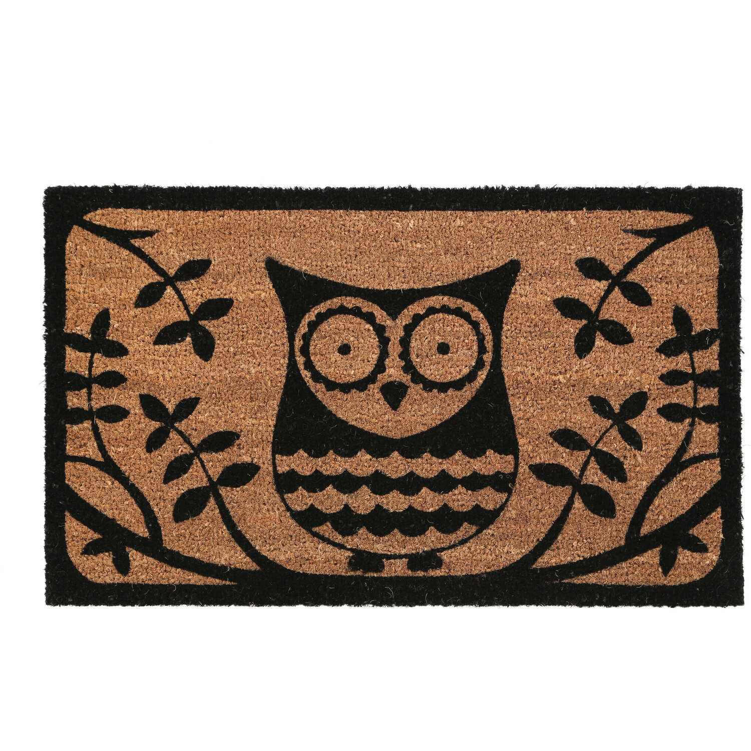 Coir Owl Doormat - Brown