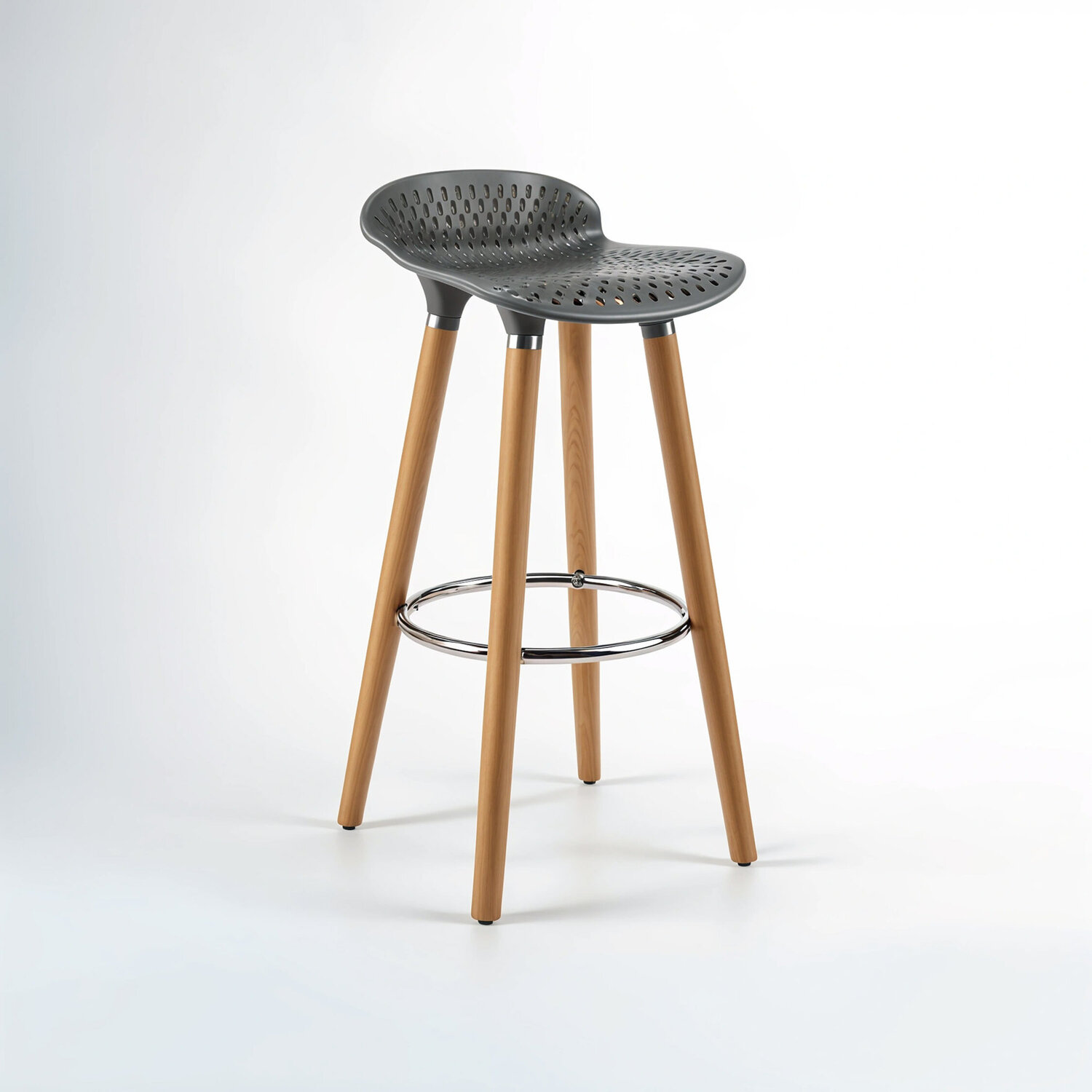 Stockholm Grey Pp Seat Bar Stool - Grey
