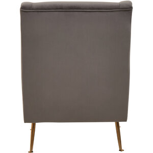 Doucet Grey Velvet Chair With Gold Finish Legs