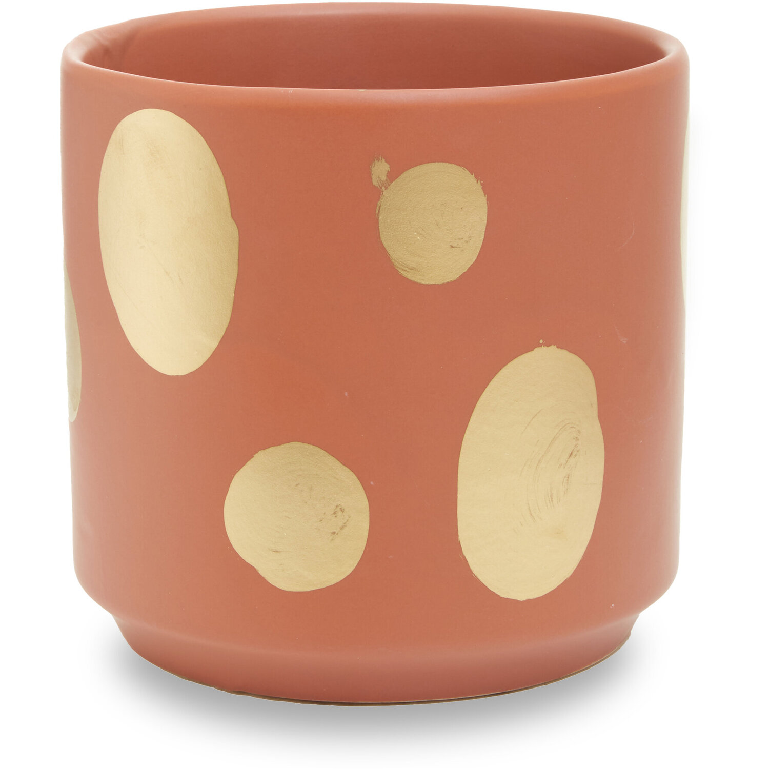 Yuri Small Terracotta Gold Spotted Planter - Pink