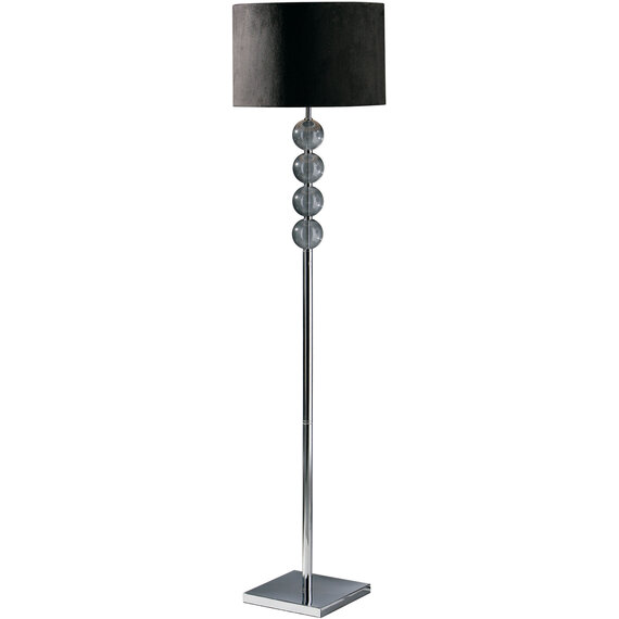 Mistro Black Suede Effect Shade Floor Lamp