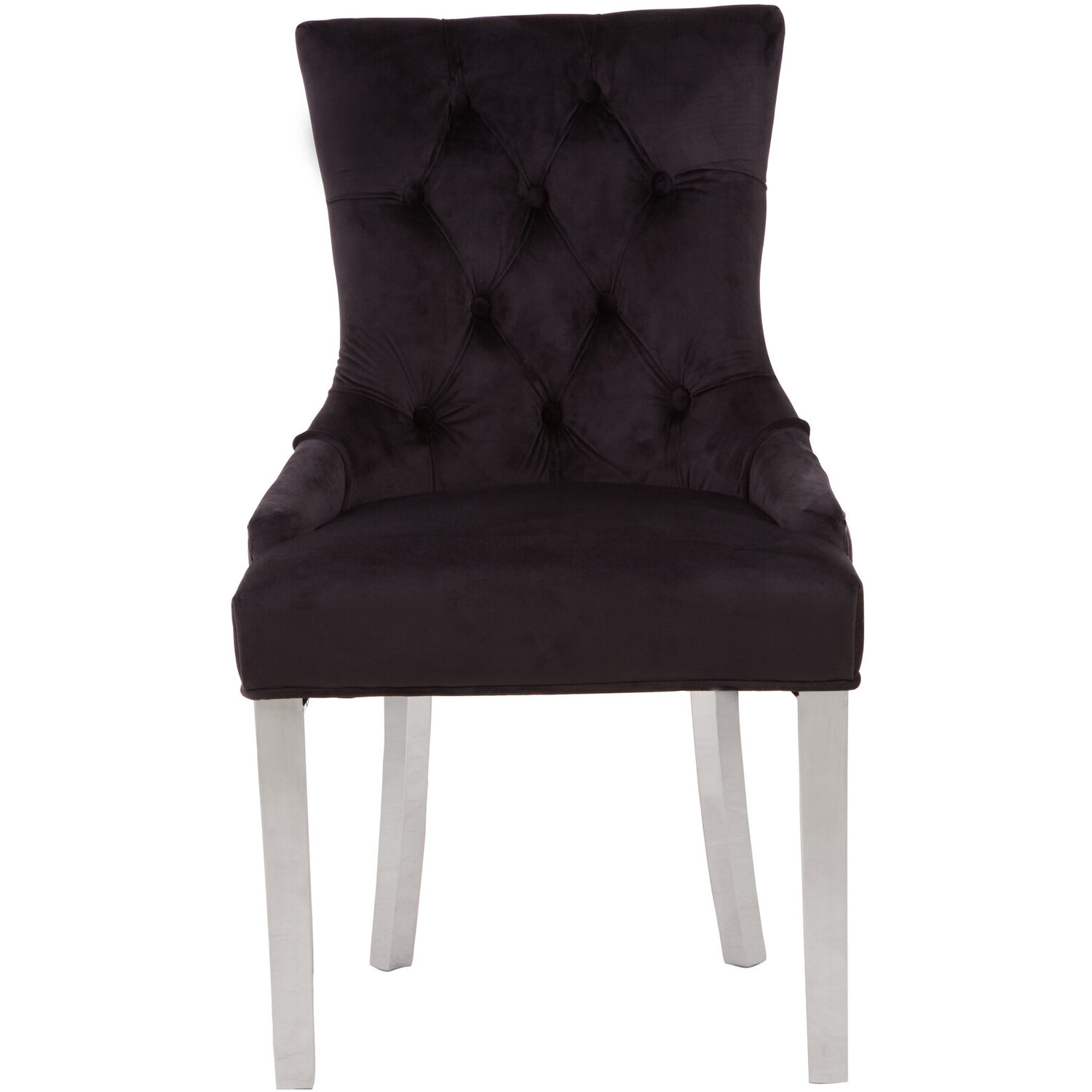 Richmond Black Velvet Dining Chair - Black