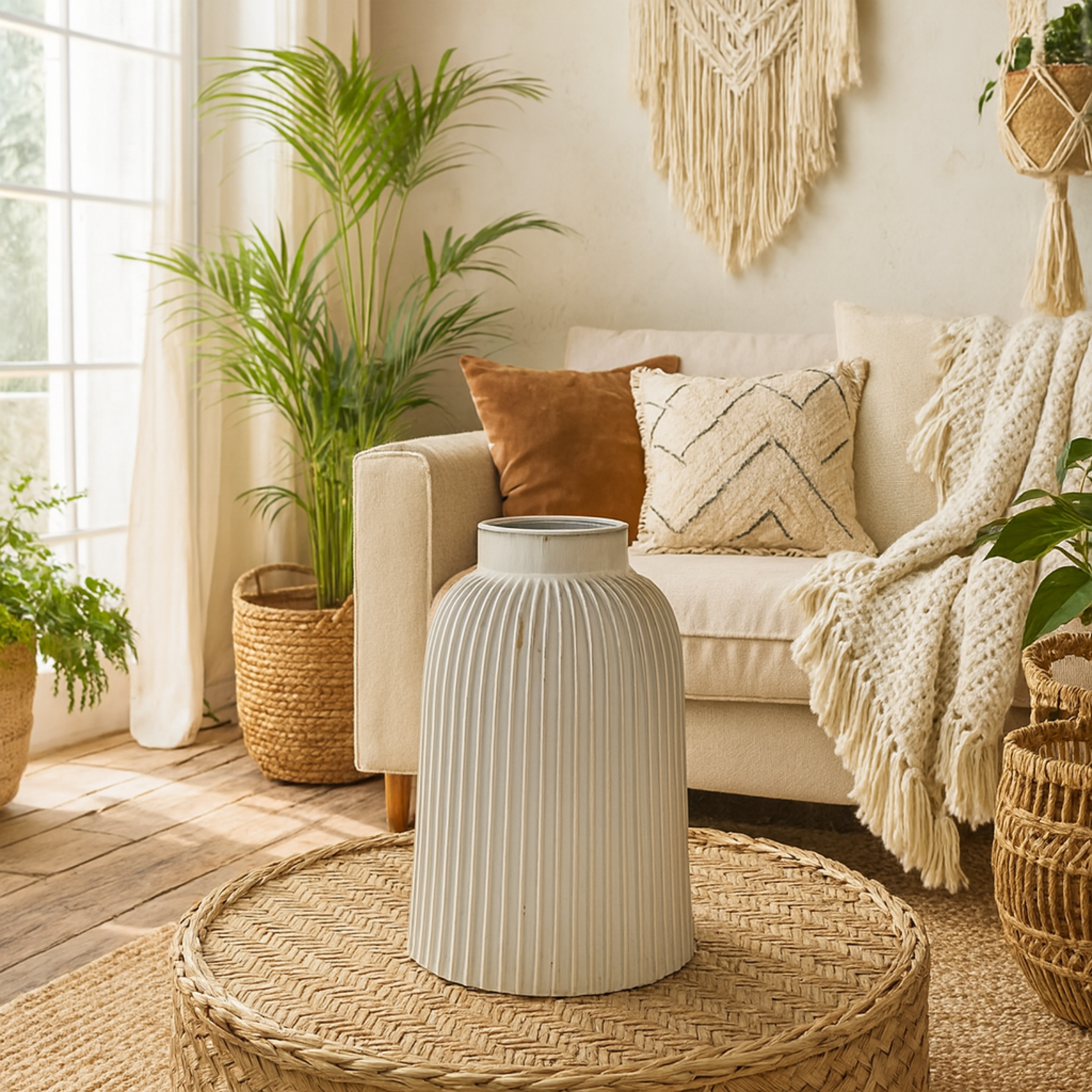 Forge Large Ceramic Bell Vase - White