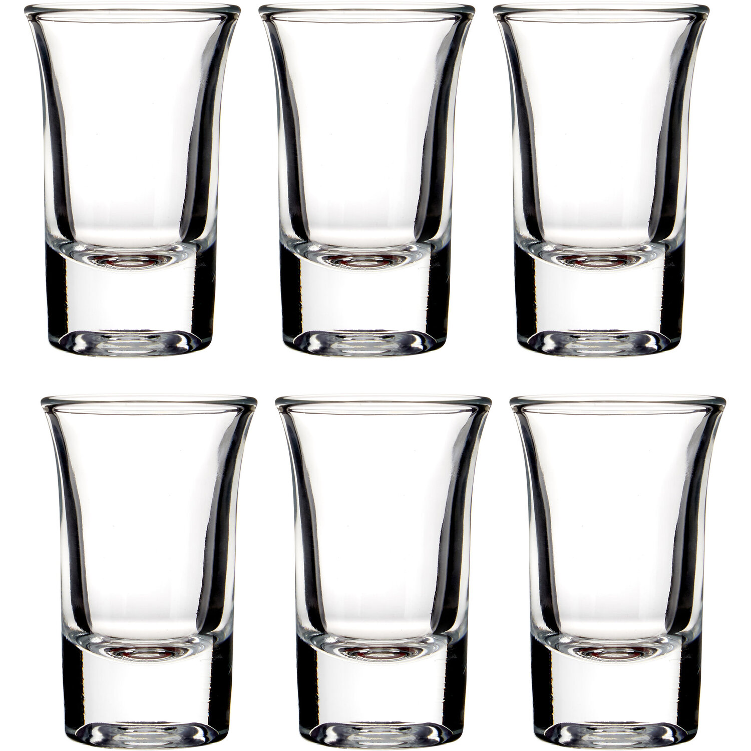 Euri Set Of 6 Clear Shot Glasses 35ml - Transparent