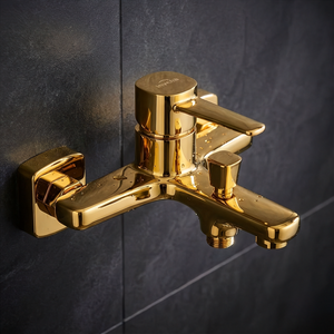 Gold Brass Bathtub Mixer Tap Bathroom Bath Faucet Single Lever Wall Mounted