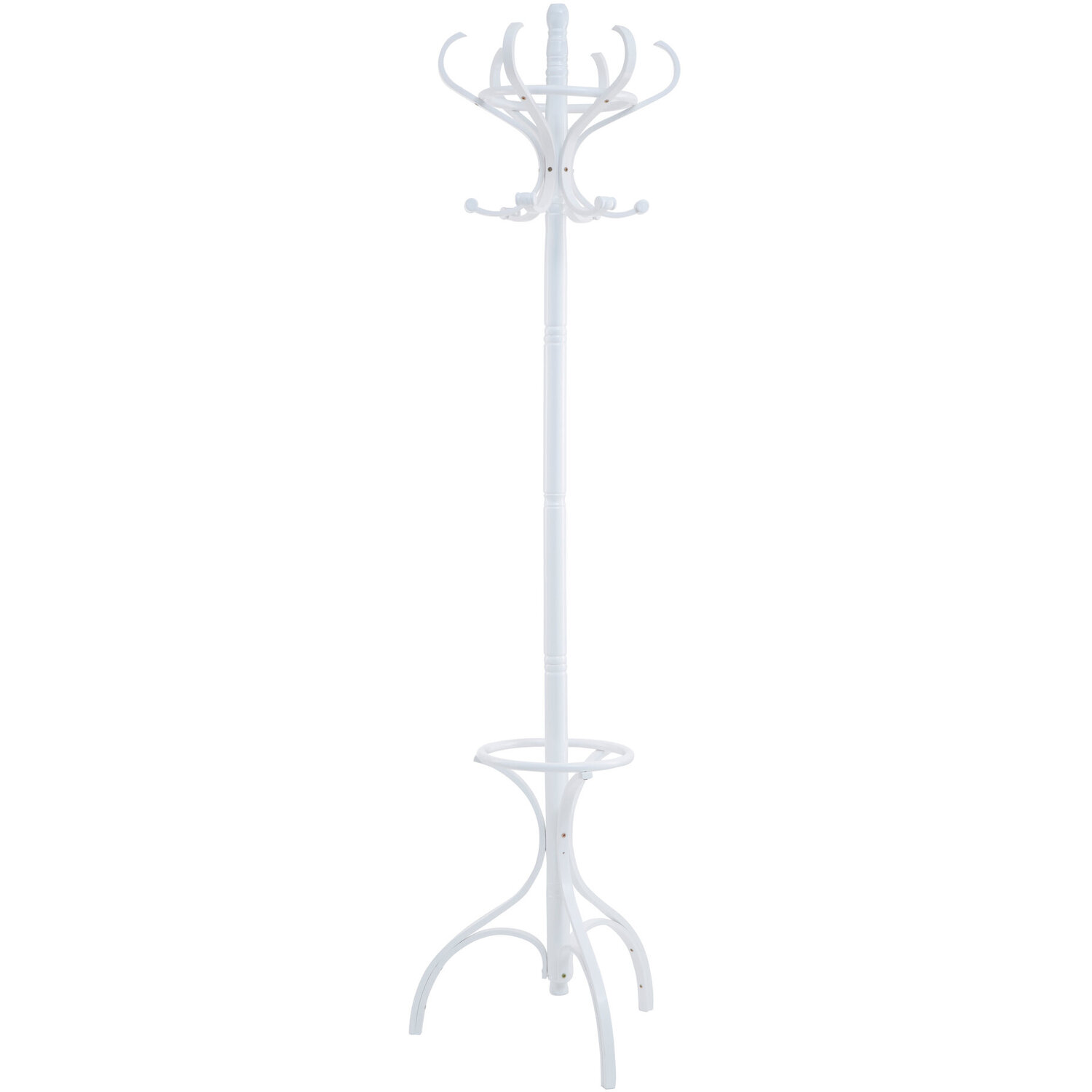 Kennedy 184cm White Finish Floor Standing Coat Stand - White