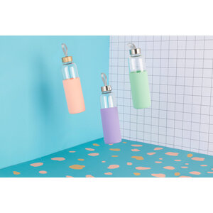 Mimo Glass Bottle With Peach Pink Silicone Sleeve