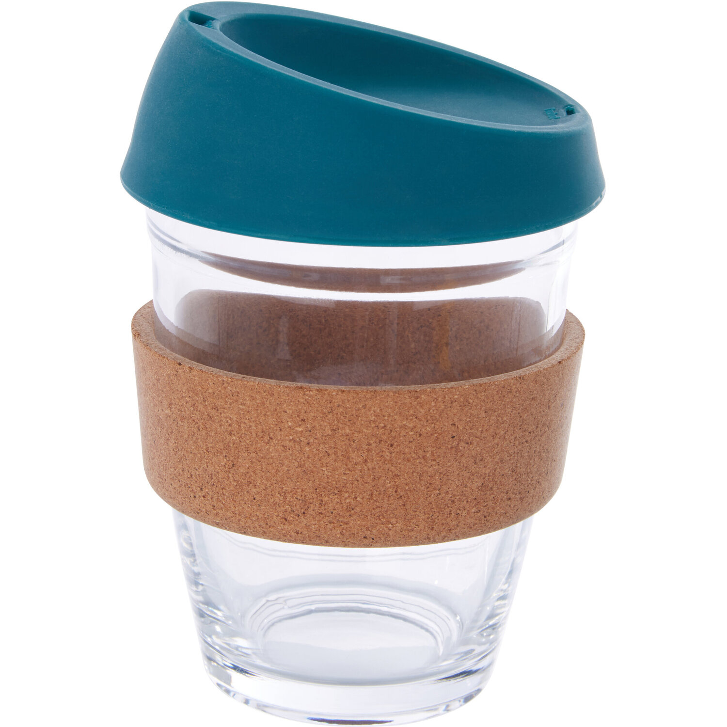 Mimo Glass Mug With Dark Green Silicone Lid - Clear, Green