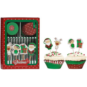 Diva Christmas Cupcake Cases and Toppers Set