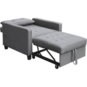 Grey / 1 Home Source Charleston Pull Out Linen Sofa Bed shot 14271269