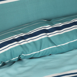 Printed Reversible Polycotton Banded Stripe Duvet Cover and Pillowcase