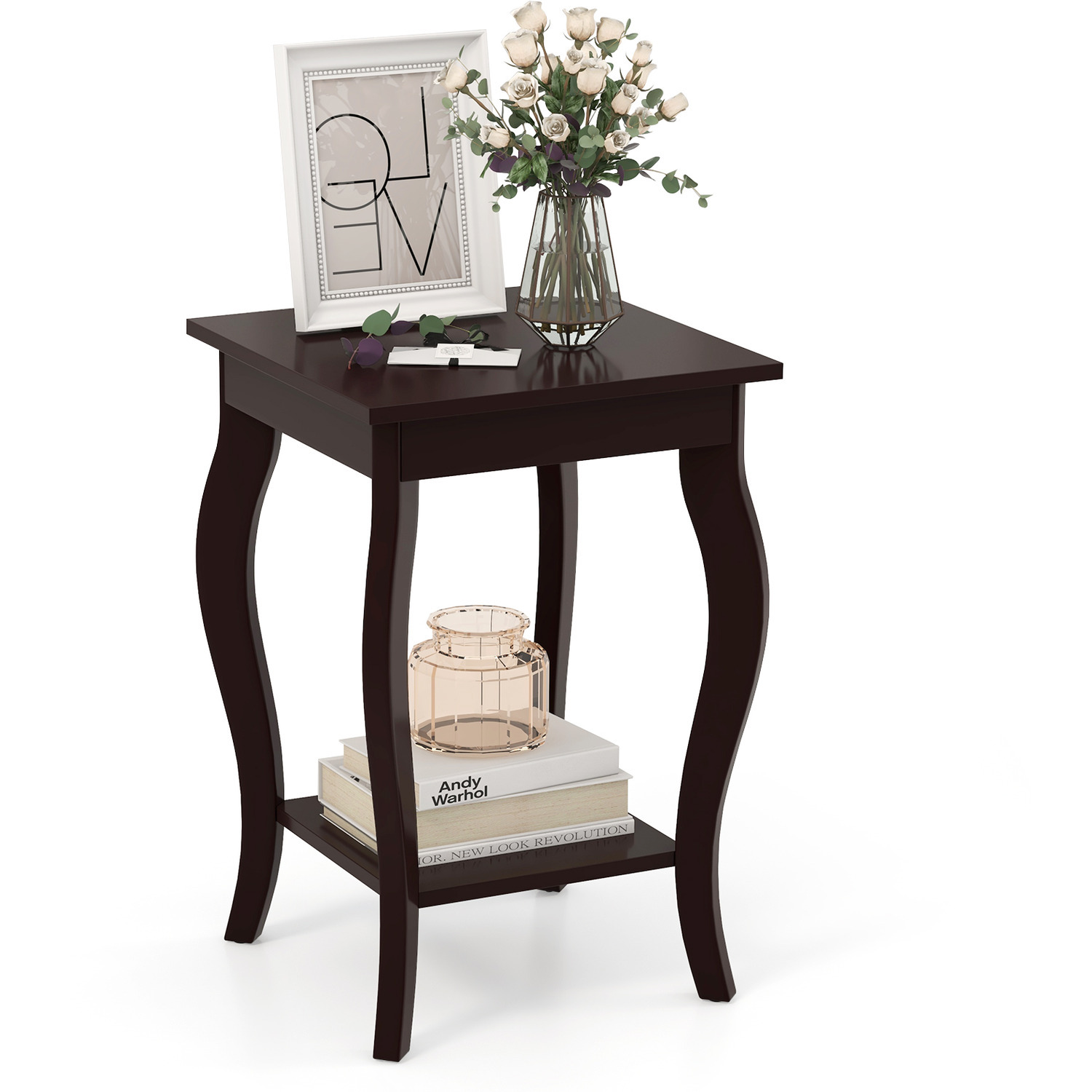 Bedroom Nightstand End Table Accent Table - Brown
