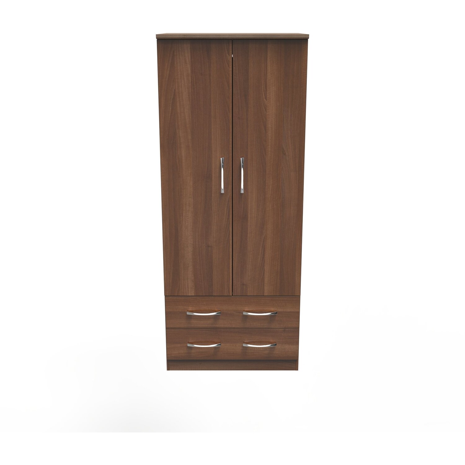 Avon Ready Assembled 2 Door 2 Drawer Wardrobe - Noche Walnut