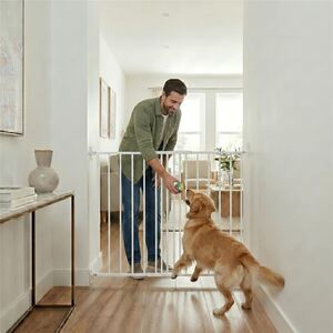 Safetots Extra Tall Screw-Fitted Baby Stair Gate, 62.5cm - 106.8cm, Black, 103.5cm height