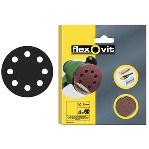 Flexovit Hook & Loop Sanding Disc 125Mm Fine 120G (Pack 6)