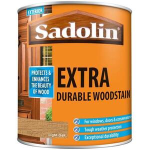 Sadolin Extra Durable Woodstain Light Oak 1 Litre - Coverage up to 15m² - Flexible, Water Repellent