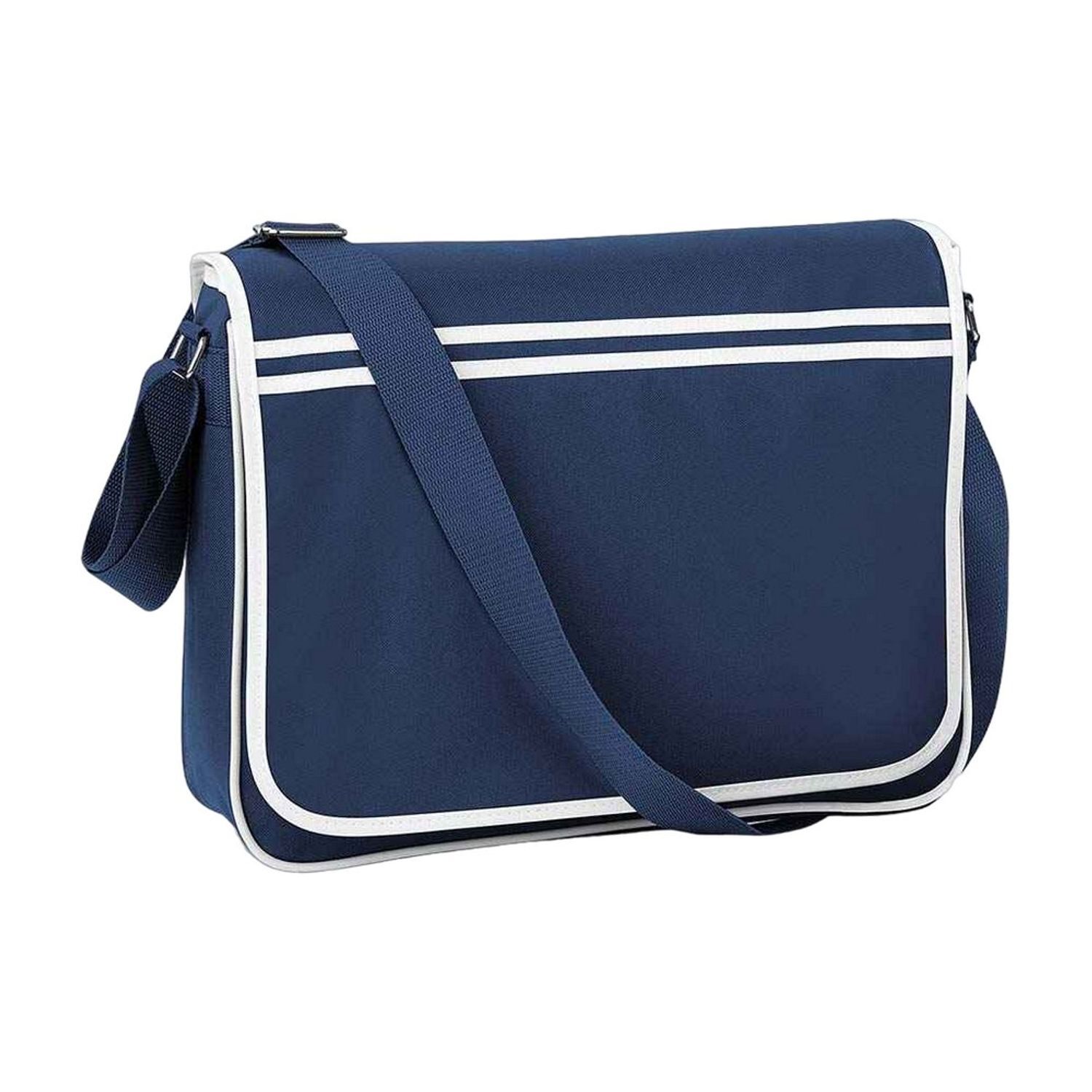 Bagbase Retro Messenger Bag - French Navy/White