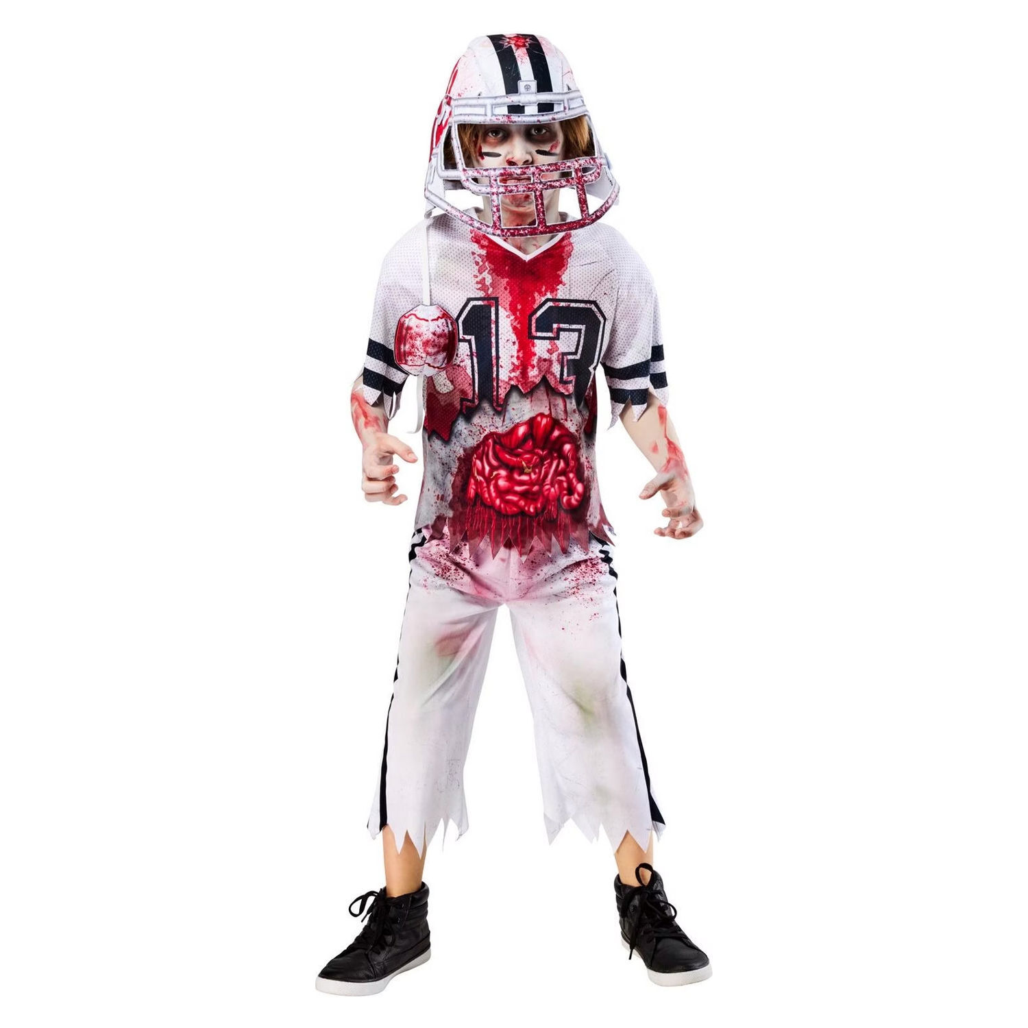 Bristol Novelty Unisex Adult Zombie Football Player Costume Set - White/Red / S