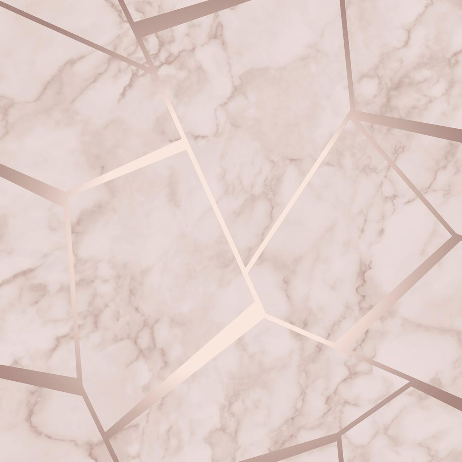 Fine Décor Unisex Rose Gold Fractal Marble Geometric Wallpaper In - Image 2