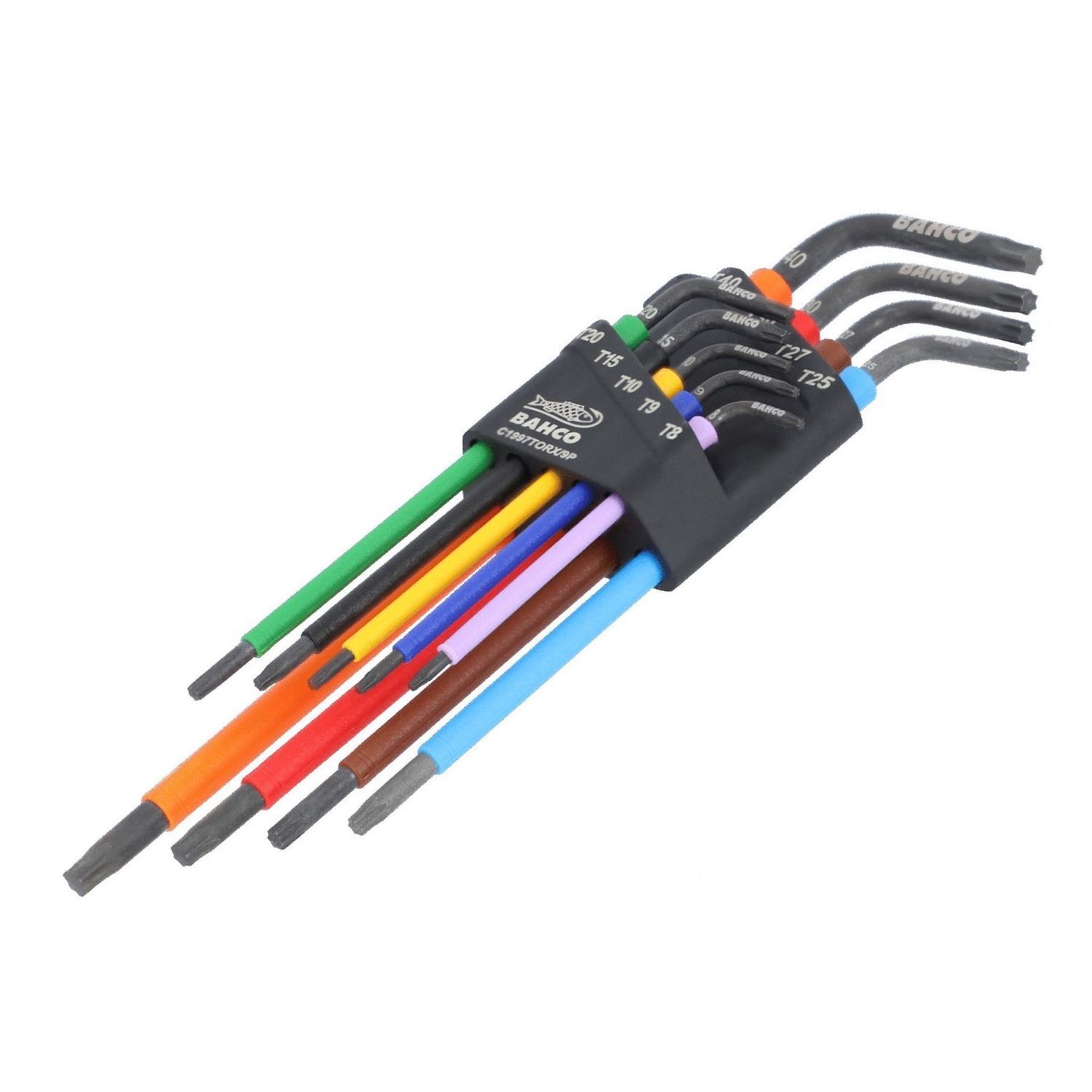 Bahco C1997torx/9P Long Torx Coloured L-Key Set, 9 Piece - Multi Colour