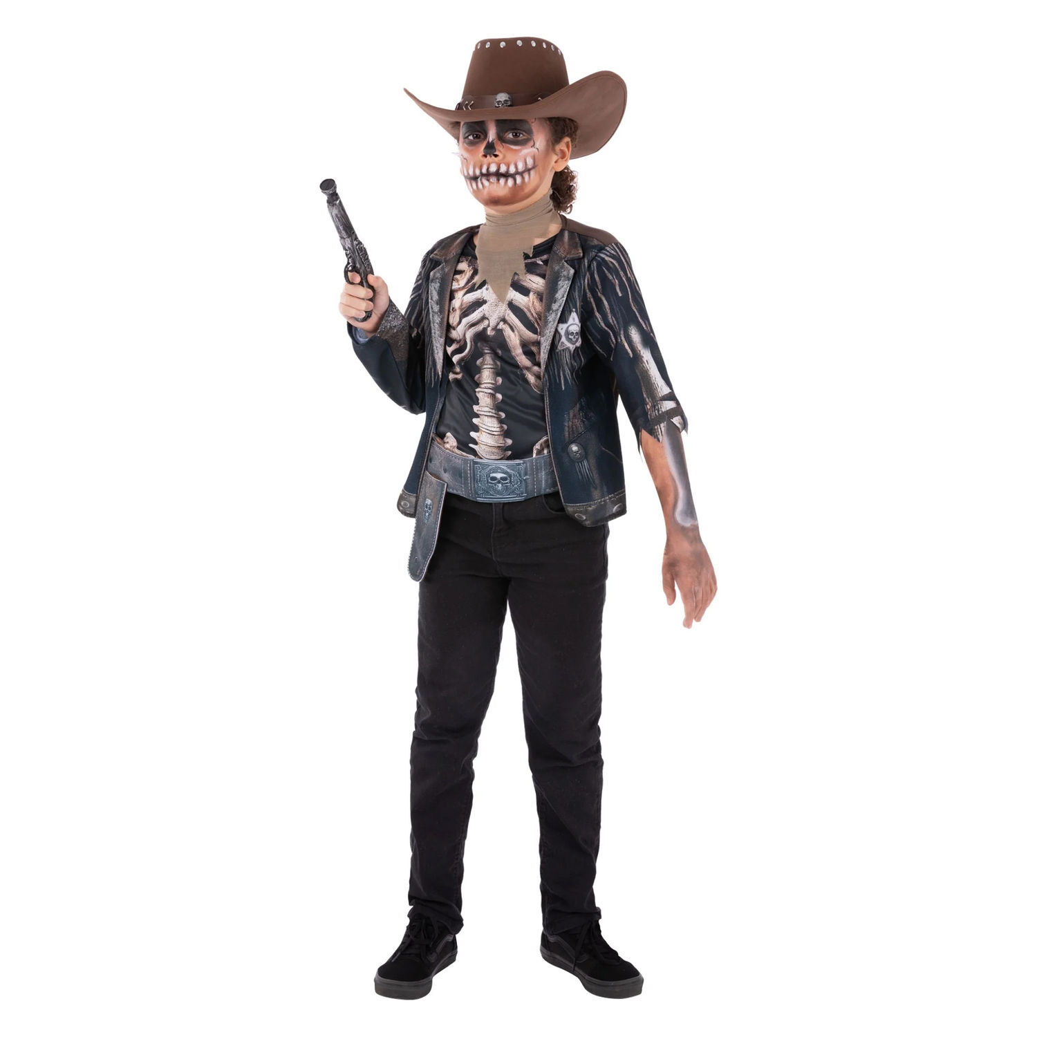 Smiffys Childrens/Kids Skeleton Cowboy Costume - Black / 10-12 Years