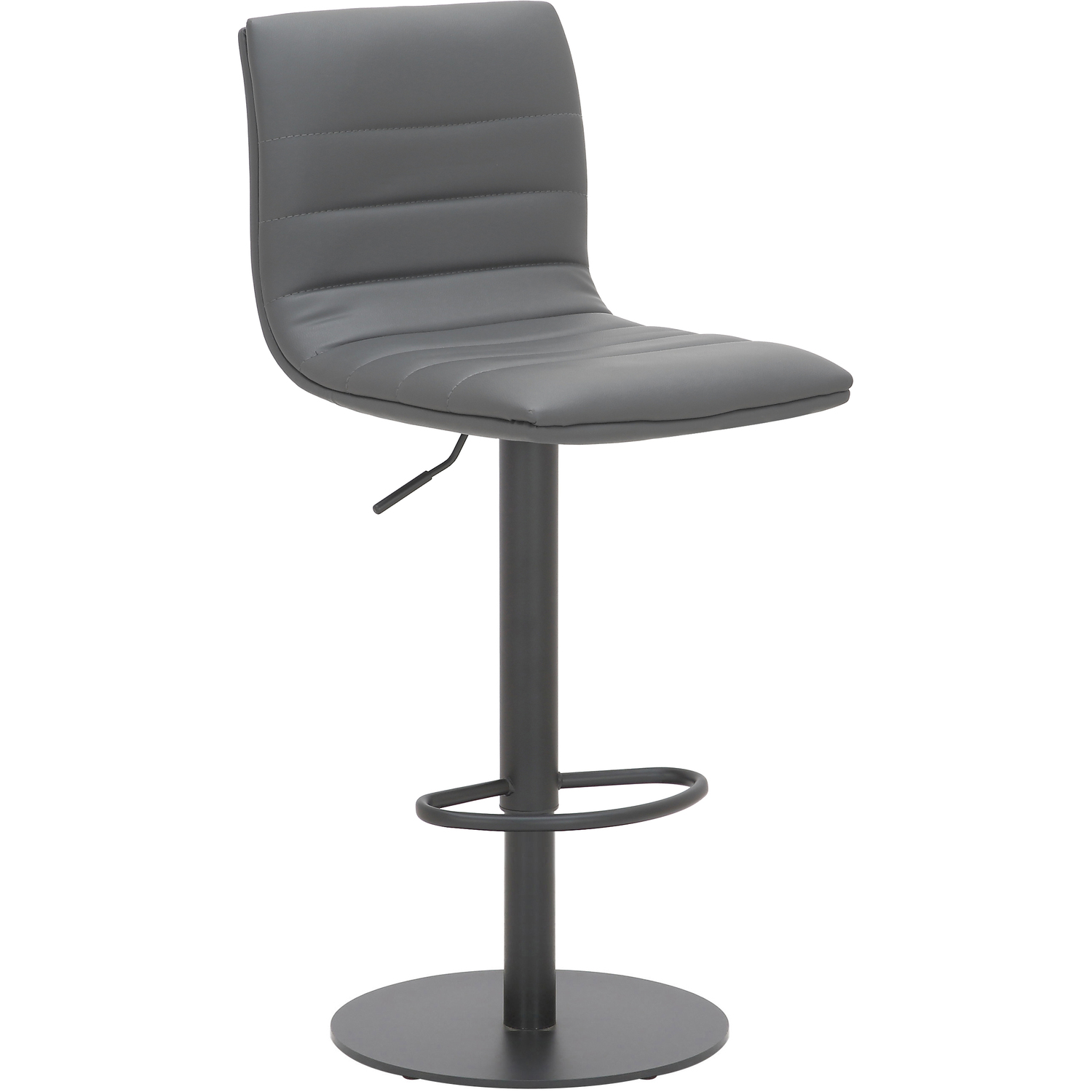 Deluxe Aldo Bar Stool - Charcoal Grey, Matt Black Frame, Adjustable Height - Image 4