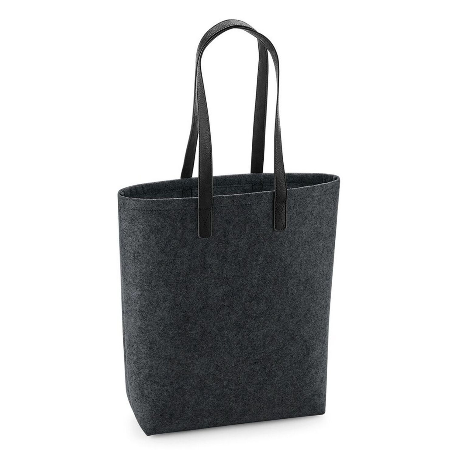 Bagbase Adults Unisex Premium Felt Tote - Charcoal Melange/Black