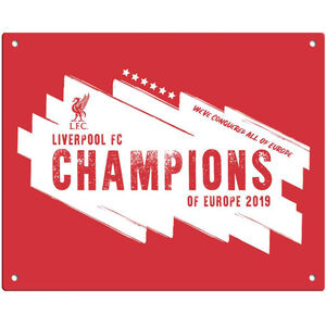 Liverpool FC Champions Of Europe Metal Sign